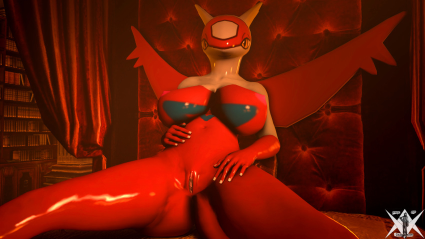 3d_(artwork) bedroom breasts butt digital_media_(artwork) female knightashshadowborne knightthewolfal latias legendary_pok&eacute;mon nintendo nipples pok&eacute;mon pok&eacute;mon_(species) pussy source_filmmaker sourcefilmmaker video_games