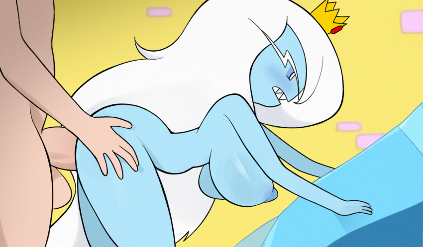 adventure_time ambiguous_penetration balls bent_over big_breasts big_penis blue_body blue_skin breasts cartoon_network clenched_teeth crown doggystyle duo faceless_character faceless_male female female_penetrated fingers from_behind_position genitals hair hand_on_another's_butt hand_on_butt headgear human human_on_humanoid humanoid ice_queen interspecies light_body light_skin long_hair male male/female male_penetrating male_penetrating_female mammal newguy1091 noseless not_furry nude nude_female nude_human nude_humanoid nude_male penetration penis sex sharp_teeth side_view teeth white_hair
