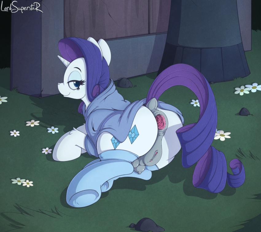anal anus female friendship_is_magic gaping gaping_anus lord_superstar my_little_pony rarity_(mlp) solo