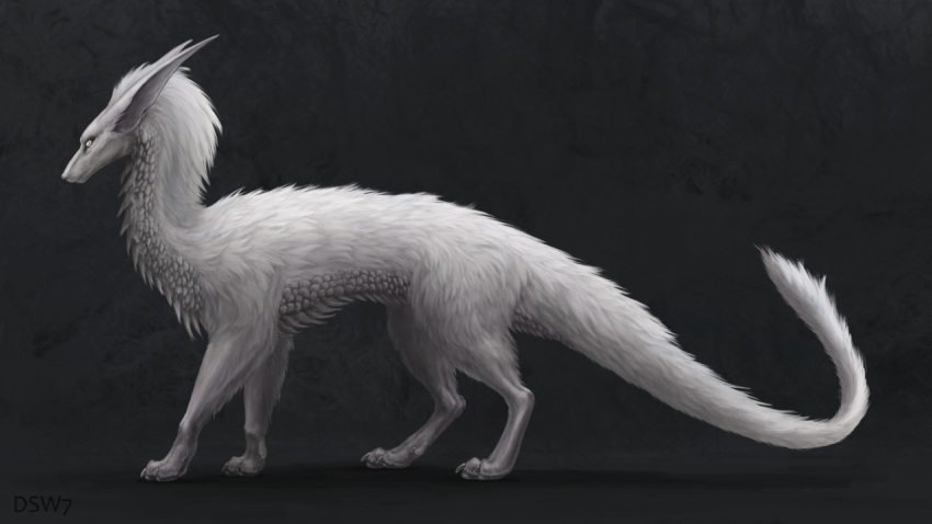 belly_scales dragon dsw7 feral fur furred_dragon furred_tail male mythological_creature mythological_scalie mythology scales scalie solo white_body white_fur white_scales