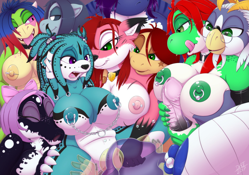 2017 alexia anthro avian beak big_breasts bird birdo breasts canine collar digital_media_(artwork) dildo dinosaur drxii ear_piercing elleseve equine eyes_closed female fox friendship_is_magic frosti_loxxxe ghost green_yoshi group hair horse huge_breasts ipsywitch ipsywitch_(tumblr) koopa mammal mario_bros my_little_pony nintendo nipple_piercing nipples non-mammal_breasts nude open_mouth pacifica penguin piercing pony pussy red_hair reptile scalie sex_toy simple_background spirit starry-eyed_surprise video_games yoshi yoshiyuke