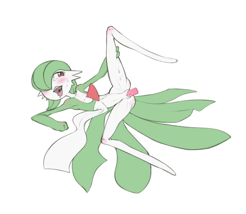 2016 ahegao blush comfycushion female fucked_silly gardevoir humanoid looking_pleasured nintendo not_furry pok&eacute;mon pok&eacute;mon_(species) pussy simple_background spreading video_games white_background