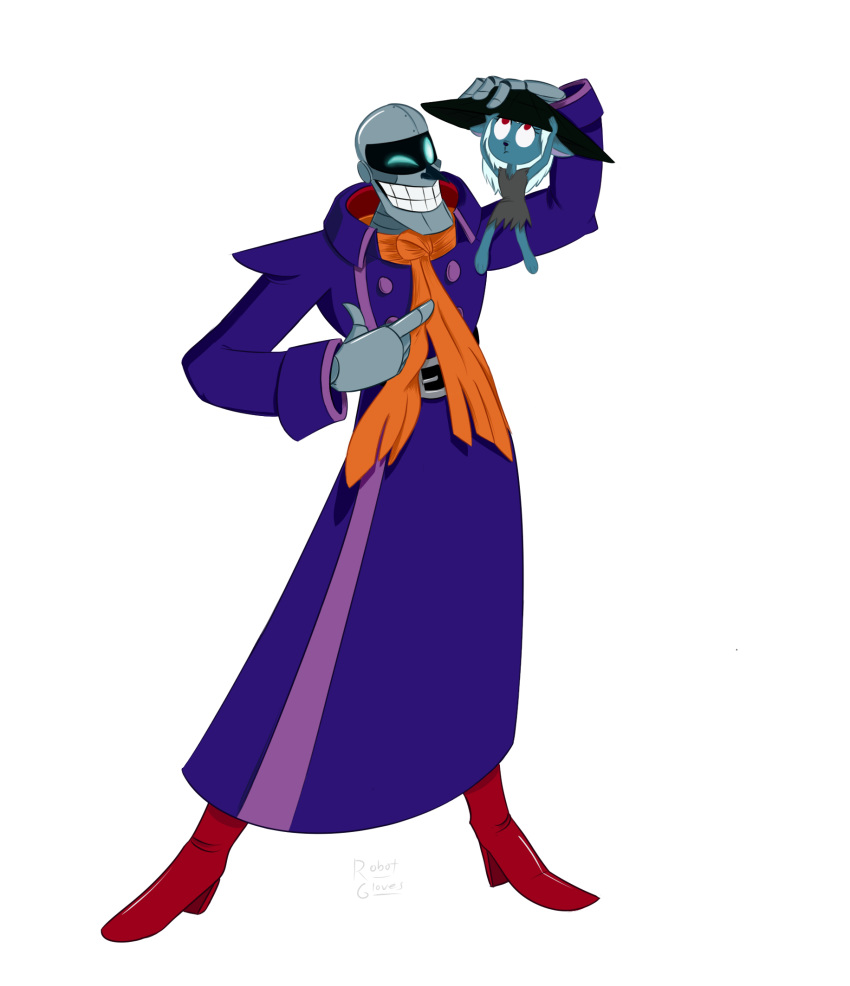 alien android canine coat cute emoji_(race) female hali_(character) hat humor machine male mammal robot robotgloveart_(artist) samurai_jack scaramouche_(samurai_jack) smile solo