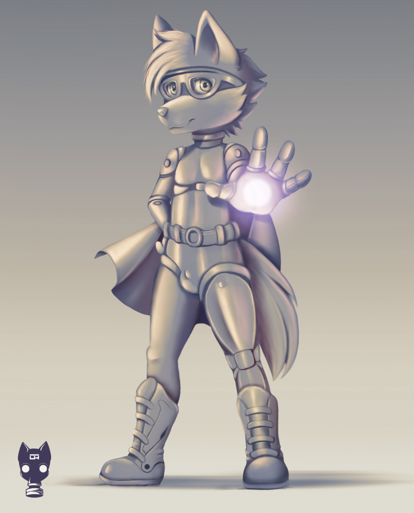 boots bulge canine cape clothing cub cubrubber cute cybernetics cyborg footwear hero machine mammal power suit tobby_wolf wolf young