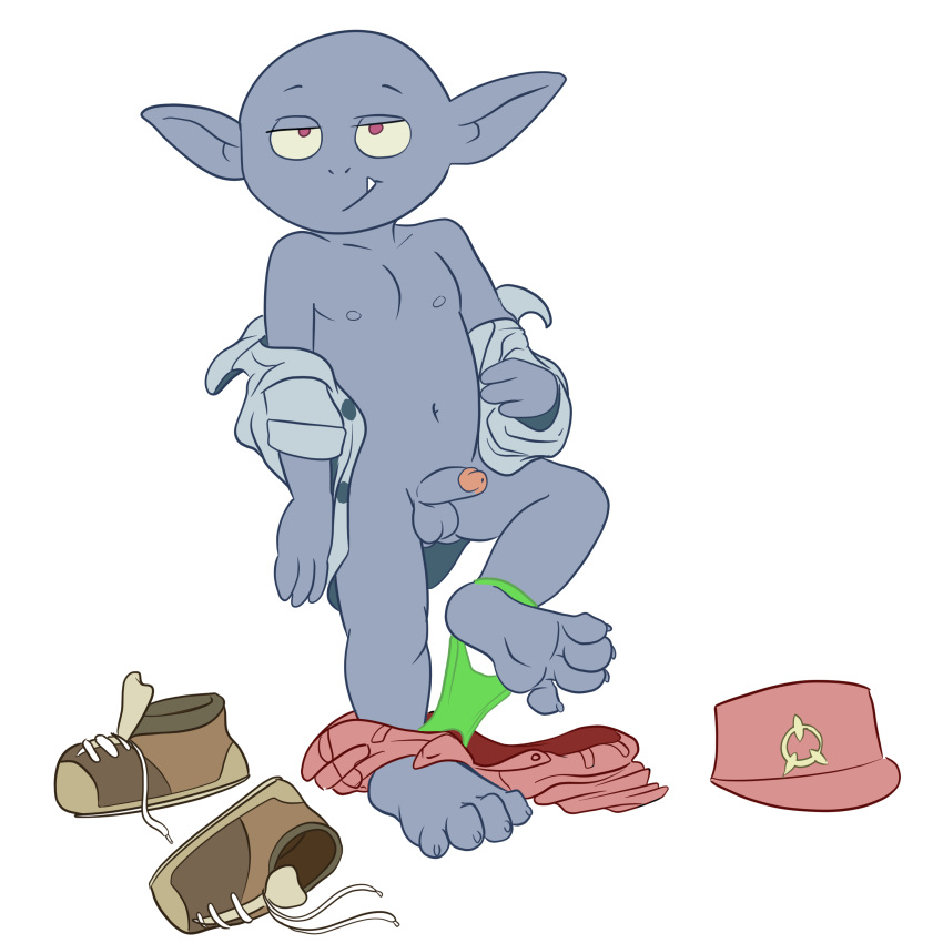 balls clothing compfive goblin humanoid humanoid_penis little_witch_academia male penis solo undressing