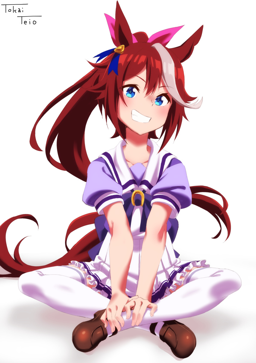 animal_ears qumata seifuku tail thighhighs toukai_teio uma_musume_pretty_derby