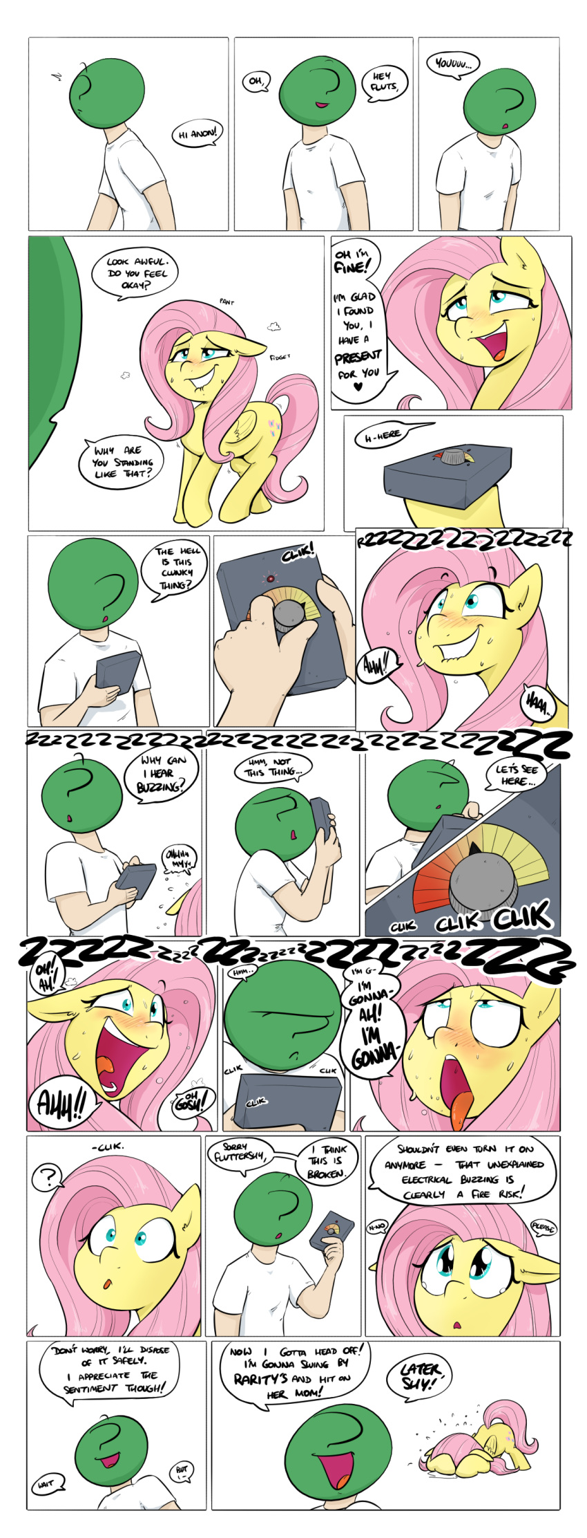 ! &lt;3 ? ahegao anon ass_up bestiality biting_lip blue_eyes blush border clothed_male_nude_female clothing comic controller crying cutie_mark dialogue duo equine eyeless feathered_wings feathers female feral fluttershy_(mlp) friendship_is_magic fucked_silly green_skin hair half-closed_eyes hidden_vibrator holding_object human human_on_feral humor interspecies looking_pleasured male male/female mammal masturbation my_little_pony noseless oblivious open_mouth orgasm_denial panting pegasus pink_hair pink_tail remote_control remote_controlled_vibrator sex_toy shirt shoutingisfun sound_effects standing sweat sweatdrop t-shirt tears vaginal vaginal_masturbation vibrator white_border wings yellow_feathers yellow_skin
