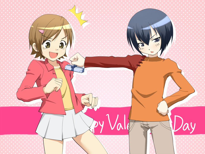 1girl androgynous happy_valentine kayaku_(banban) mako-chan_(minami-ke) makoto_(minami-ke) minami-ke minami_touma otoko_no_ko reverse_trap valentine