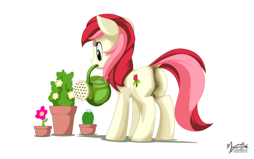 16:10 2016 animal_genitalia animal_pussy anus butt cactus cutie_mark dock earth_pony equine equine_pussy female feral flower friendship_is_magic green_eyes hair horse mammal multicolored_hair my_little_pony mysticalpha plant pony pussy red_hair rose_(mlp) simple_background solo two_tone_hair white_background