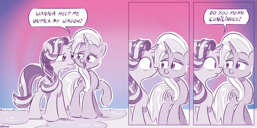 2016 ? comic cutie_mark dialogue dilarus duo english_text equine female feral friendship_is_magic hair horn mammal multicolored_hair my_little_pony open_mouth smile speech_bubble starlight_glimmer_(mlp) suggestive text trixie_(mlp) two_tone_hair unicorn