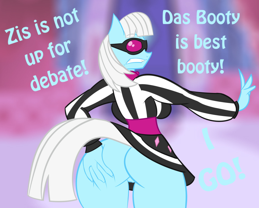 2014 anthro anthrofied bottomless breasts butt clothed clothing dialogue digital_media_(artwork) earth_pony english_text equine female friendship_is_magic hair horse jrvanesbroek kaiuchiha15 mammal my_little_pony photo_finish_(mlp) pony pussy side_boob sketch skirt solo text