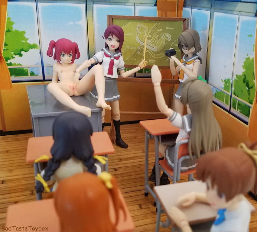 badtastetoybox bakemonogatari braids breasts brown_hair classroom clitoris cross_section crossover desk diagram extra_credit filming glasses hair_braids hanekawa_tsubasa hirasawa_ui k-on! kneehighs kneesocks kousaka_honoka kurosawa_ruby lesson lessons love_live! love_live!_sunshine!! minami_kotori monogatari_(series) multiple_girls nude on_display photo pigtails pointer presenting presenting_pussy pussy red_hair sakurauchi_riko school_desk school_uniform schoolgirl sex_ed shaved_pussy small_breasts sotai_body students toy_photography uncensored video_camera watanabe_you wooden_floor x-ray yellow_hair_ties