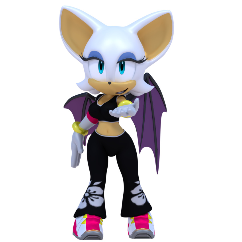 2018 3d_(artwork) breasts clothed clothing digital_media_(artwork) eyeshadow female looking_at_viewer makeup mammal rotalice2 rouge_the_bat simple_background smile sonic_(series) sonic_riders wings