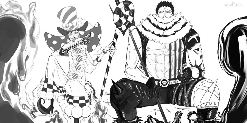 2boys charlotte_katakuri charlotte_perospero multiple_boys one_piece smile