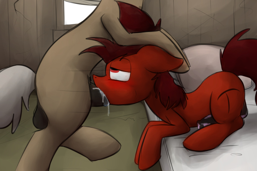bed bedroom cum cum_in_mouth cum_inside digital_media_(artwork) duo earth_pony equine erection fellatio feral forced forced_oral horse male male/male male_penetrating mammal mars_miner marsminer my_little_pony oral oral_penetration penetration penis pony rape sex