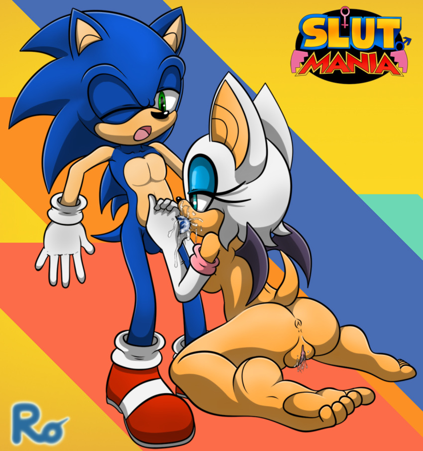 anthro anus balls black_nose butt cum digital_media_(artwork) fellatio female male male/female mammal nude open_mouth oral penis pussy raianonzika rouge_the_bat sex sonic_(series) sonic_the_hedgehog video_games