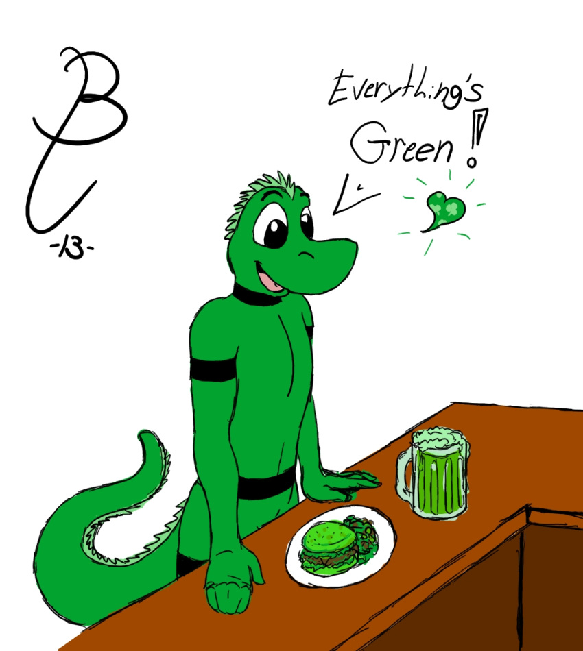 2013 brave_ulysses brave_ulysses_(character) clover food holidays male scalie solo st._patrick's_day