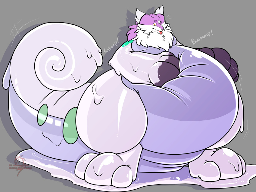 belly big_(disambiguation) crimsoneclipse derp_eyes dragon expansion goo goodra growth heavy inflation kemono male nintendo overweight pok&eacute;mon pok&eacute;mon_(species) slime squishy tatsuo transformation video_games