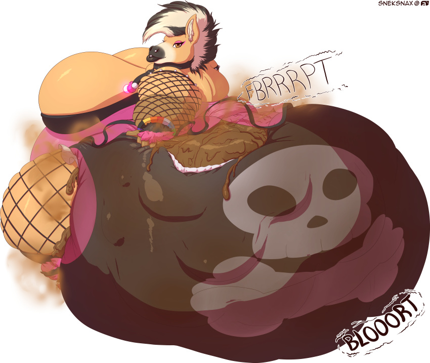 alpha_channel anthro big_breasts breasts diaper equine feces female horse huge_breasts hyper hyper_breasts hyper_feces mammal scat simple_background sneksnax transparent_background