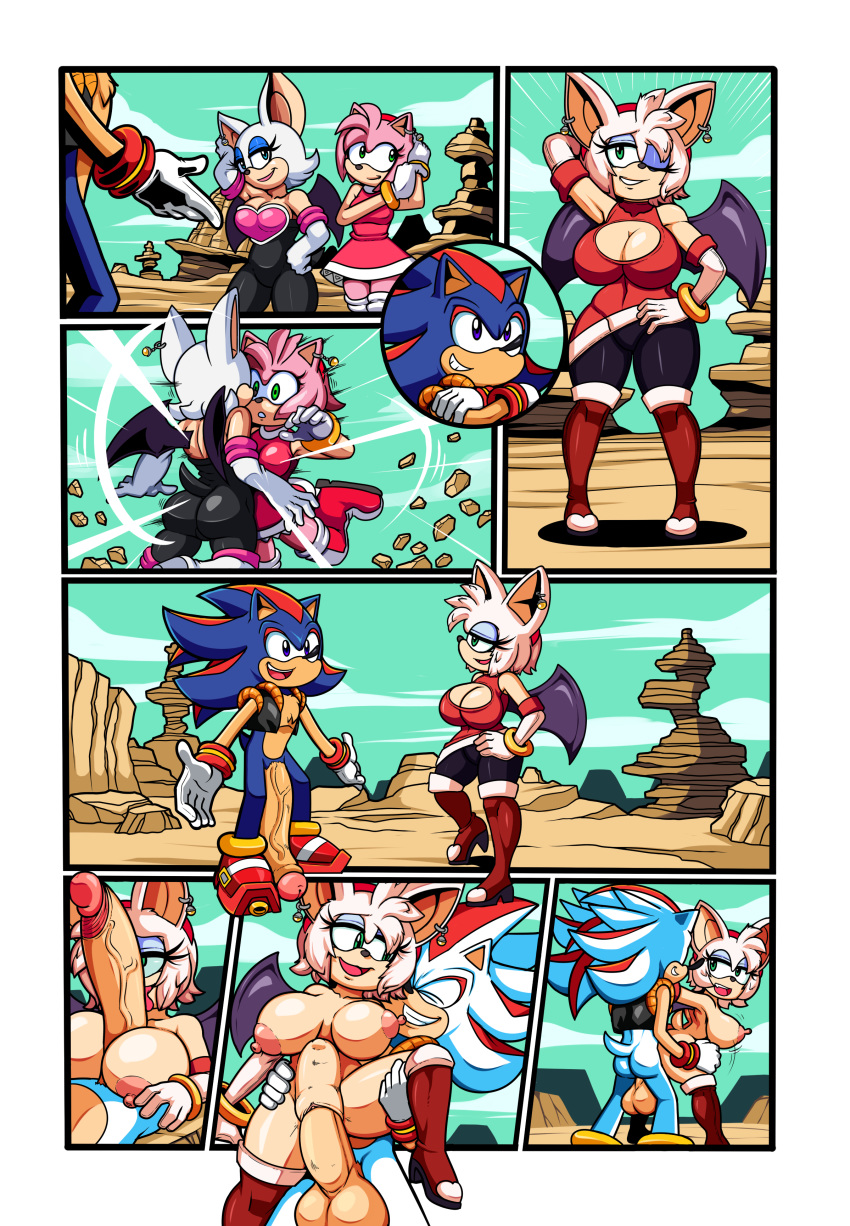 amouge amy_rose bat big_breasts big_penis breasts comic dreamcastzx1 escopeto female fusion hedgehog huge_breasts huge_penis male mammal penis potara potara_earrings rouge_the_bat sex shadic shadow_the_hedgehog sonic_(series) sonic_the_hedgehog super_form titfuck