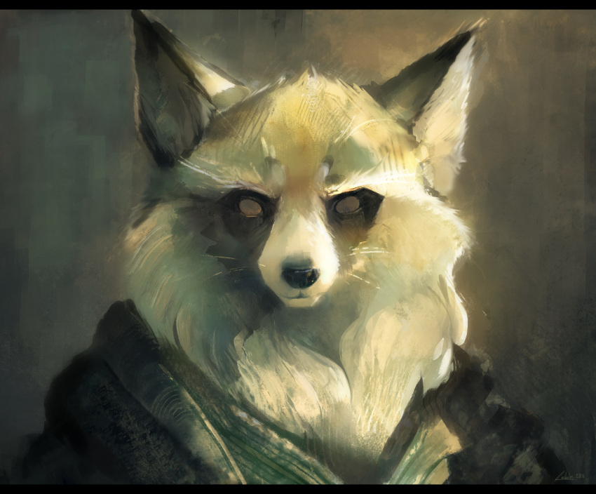 2018 black_bars black_nose canine digital_media_(artwork) digital_painting_(artwork) einshelm fox headshot_portrait looking_at_viewer mammal portrait solo