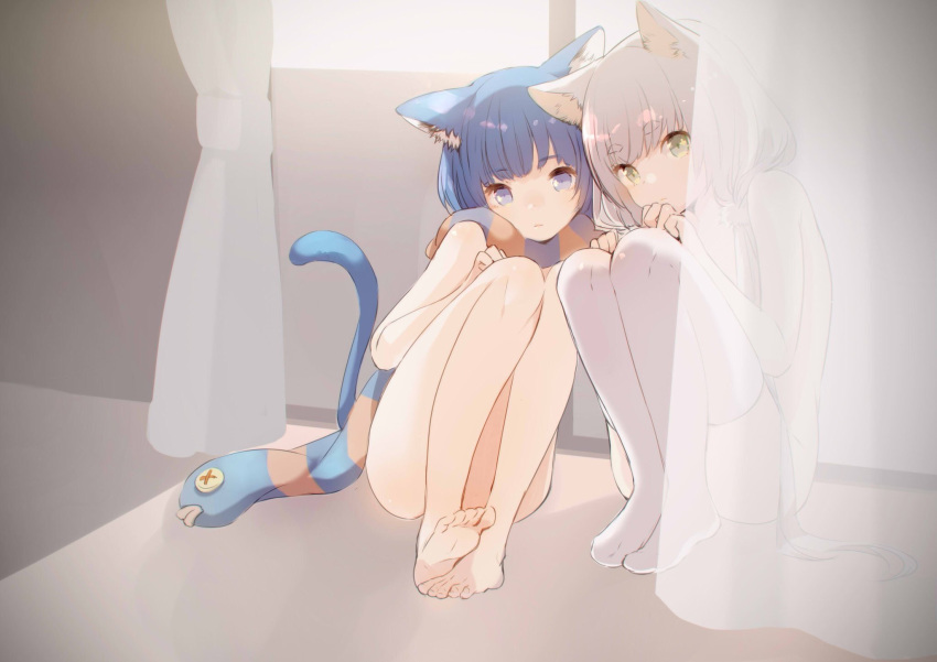 animal_ears feet gin_(oyoyo) naked nekomimi tail thighhighs