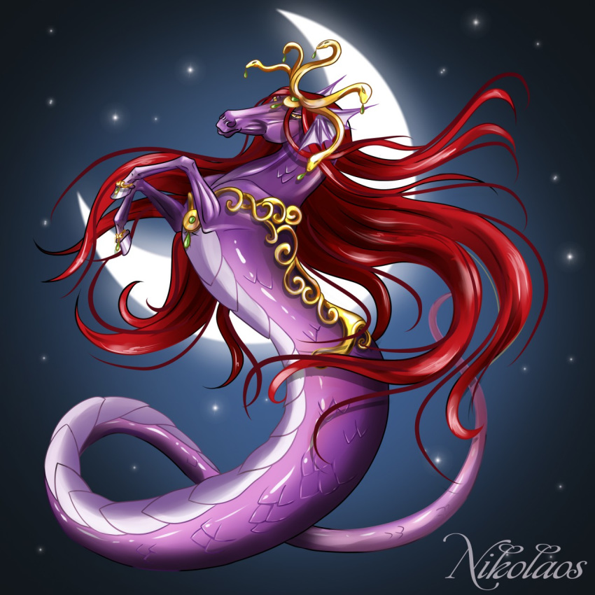 equine horse mammal moon nikolaosflamel queen reptile royalty scalie snake