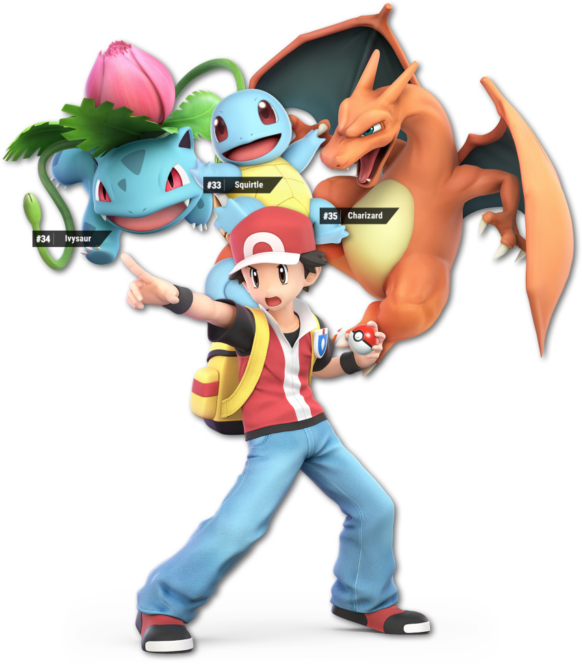 backpack brown_eyes charizard clothing ivysaur nintendo pok&eacute;mon pok&eacute;mon_(species) squirtle super_smash_bros super_smash_bros._ultimate video_games wings