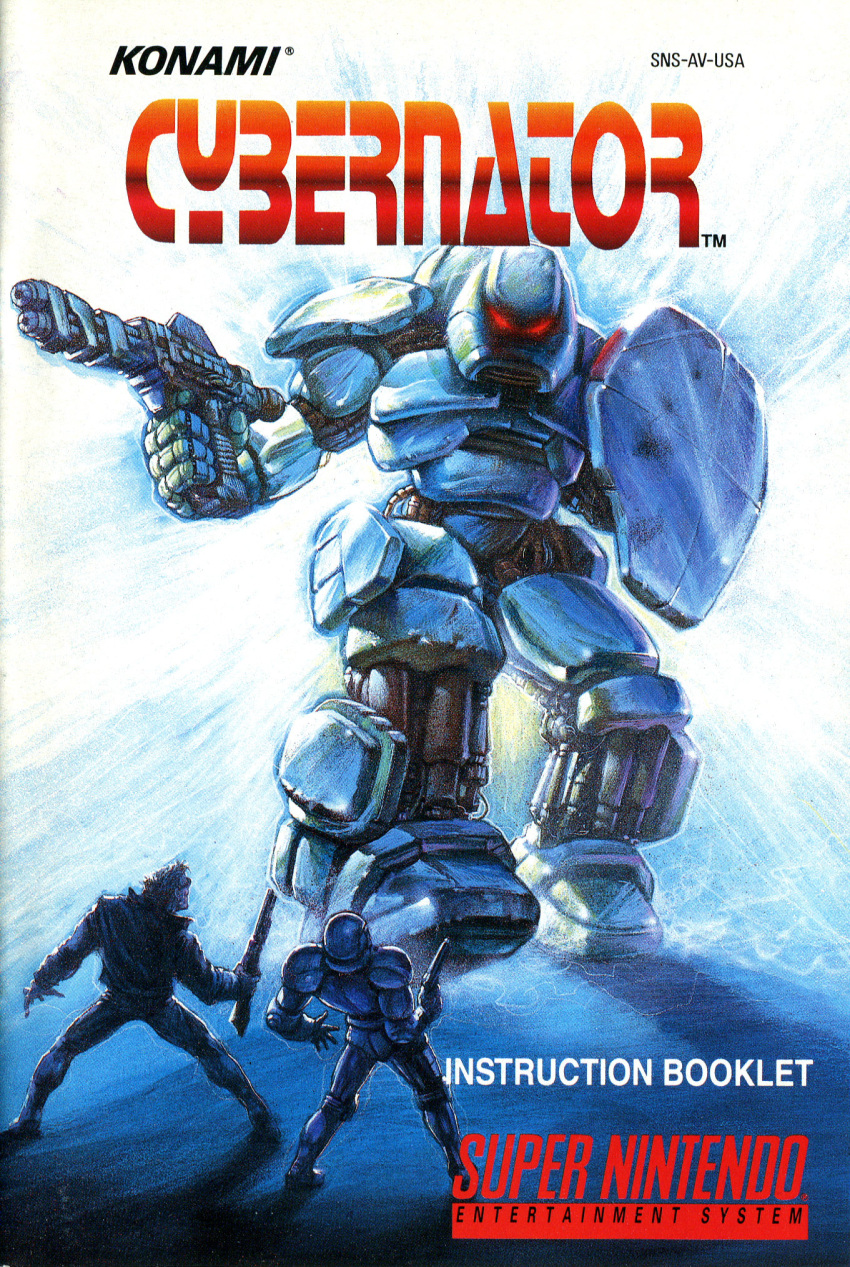 assault_suits_series assault_suits_valken auto-9 beam_rifle booklet cover crossover cyborg damaged dirty energy_gun fog game_console glowing glowing_eyes gun highres jacket konami logo machinery mecha official_art oldschool parody red_eyes robocop robocop_(character) scan scared science_fiction shield shiny shotgun size_difference smoke sunglasses super_nintendo surprised t-800 terminator tom_dubois traditional_media valken weapon
