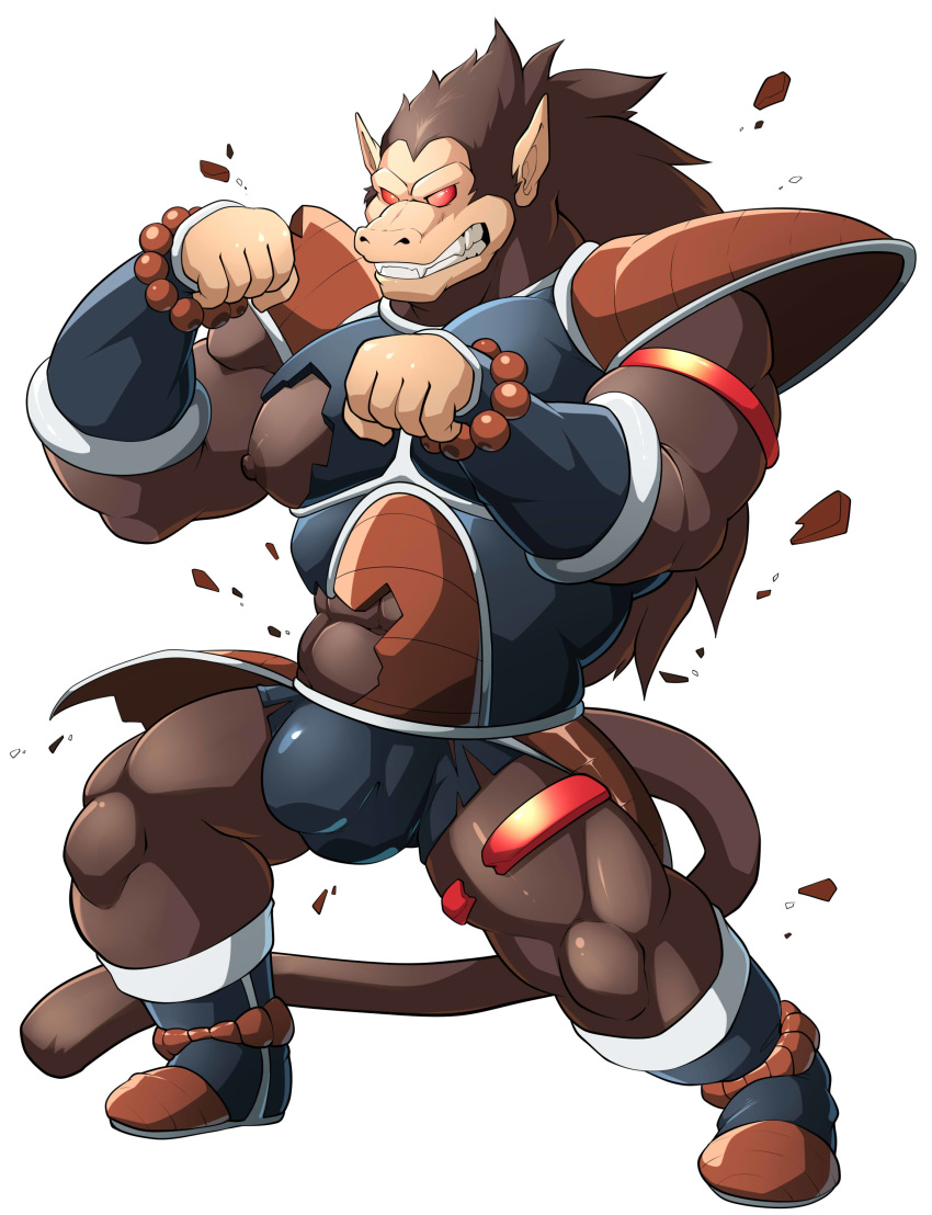 brown_fur bulge clothing dragon_ball dragon_ball_z fur maldu male oozaru red_eyes saiyan solo torn_clothing