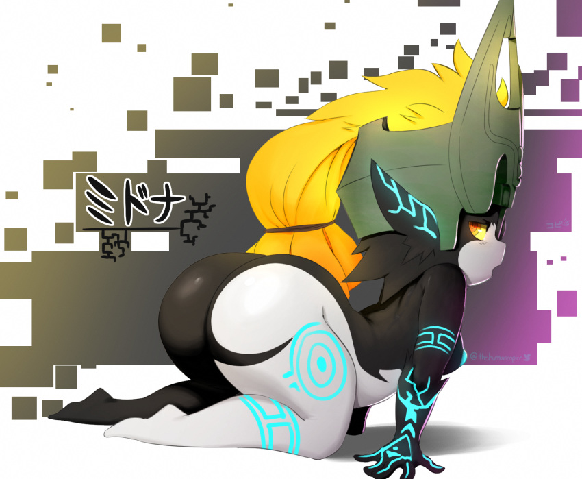 2018 all_fours areola breasts butt female hair hi_res humanoid imp long_hair midna nintendo not_furry short_stack solo the_legend_of_zelda thehumancopier thick_thighs twili twilight_princess video_games yellow_sclera