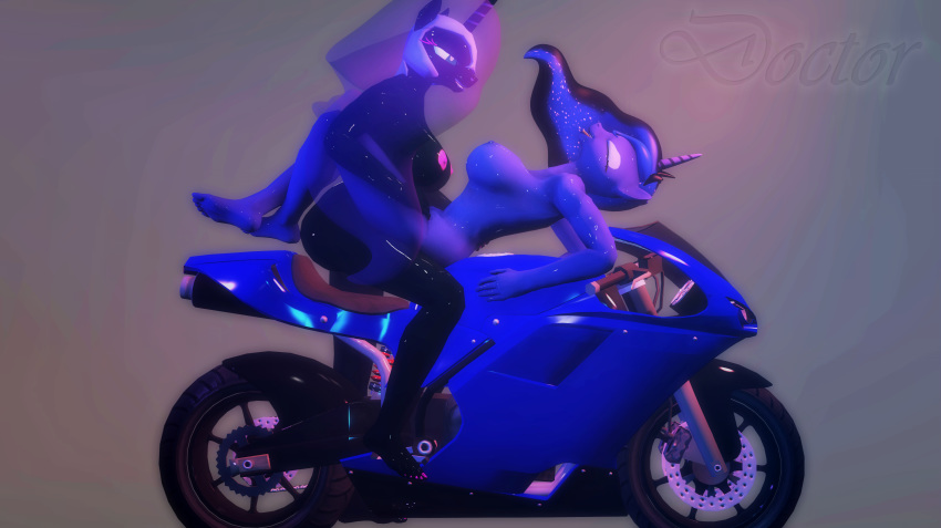 2016 3d_(artwork) ambiguous_penetration anthro anthrofied areola armor blue_theme breasts colored_nails dickgirl dickgirl/female digital_media_(artwork) doctor-sfm duo equine female friendship_is_magic helmet horn intersex intersex/female mammal motorcycle my_little_pony nightmare_moon_(mlp) nipples penetration princess_luna_(mlp) sex tongue tongue_out vehicle winged_unicorn wings