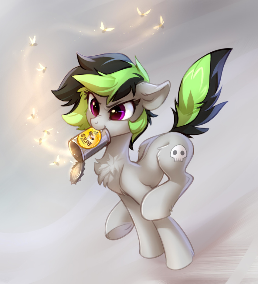 2018 arthropod black_hair cutie_mark digital_media_(artwork) fan_character female feral fur green_eyes grey_fur hair insect my_little_pony purple_eyes simple_background standing tomatocoup