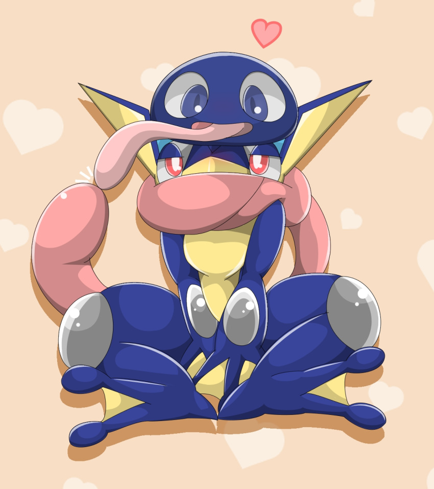 &lt;3 2015 ambiguous_gender anthro crossover duo gooey_(kirby) greninja hi_res kirby_(series) long_tongue nintendo pok&eacute;mon pok&eacute;mon_(species) sitting tongue tongue_out type video_games waddling_head