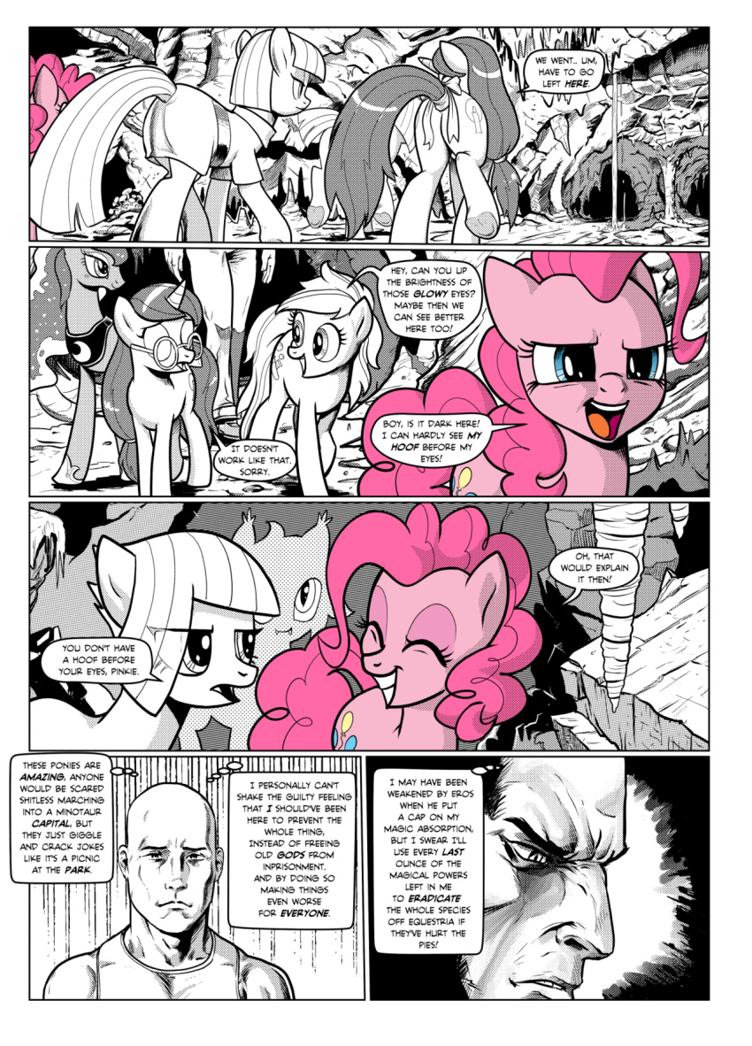 abs anon anthro butt cave clothed clothing comic crown cutie_mark dialogue equine fan_character farm female food friendship_is_magic green_eyes hair hat hooves horn horse human limestone_pie_(mlp) magic male mammal maud_pie_(mlp) muscular muscular_male my_little_pony pencils_(artist) pinkie_pie_(mlp) pony speck unicorn winged_unicorn wings