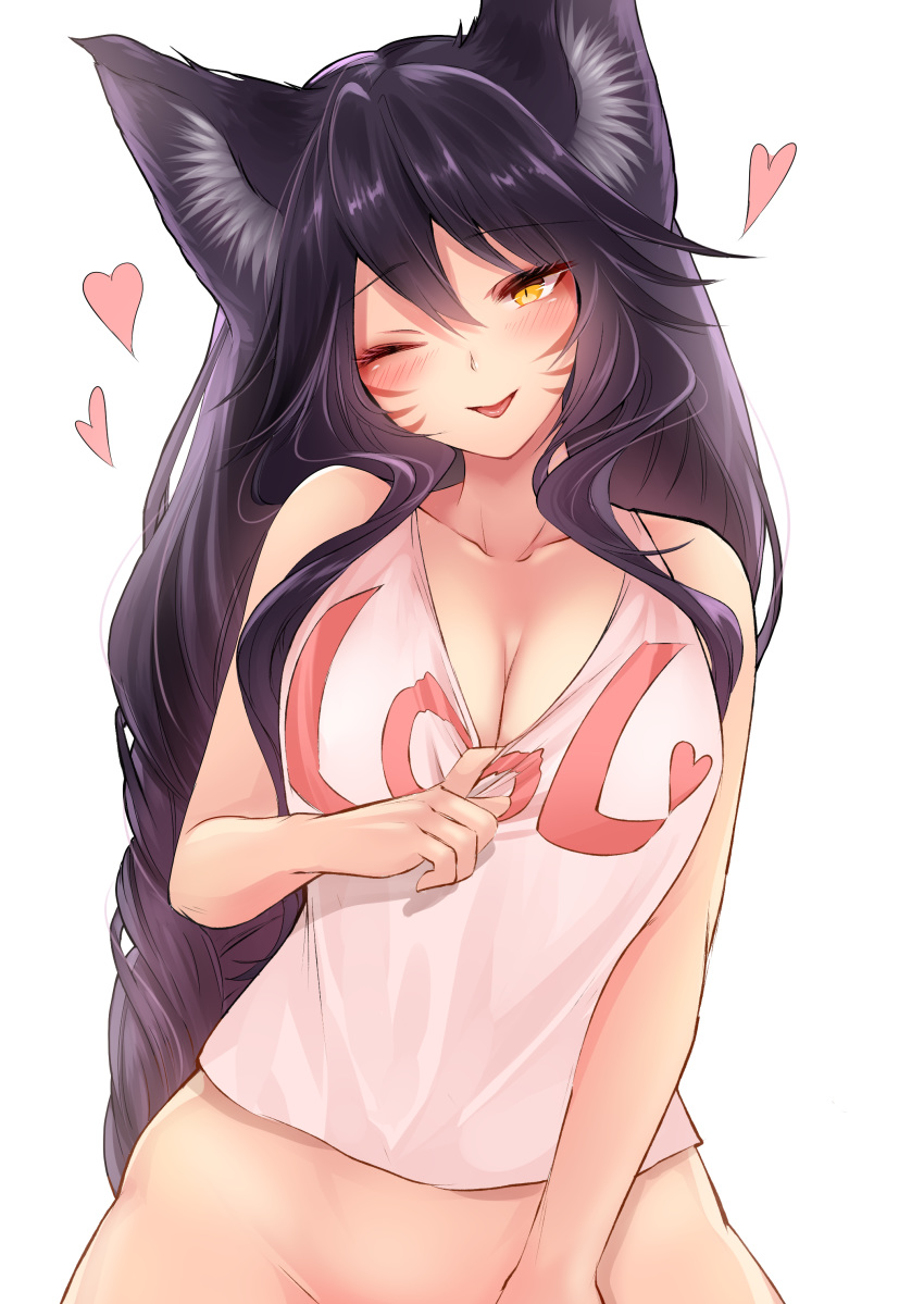 1girl ahri akira_b breasts cleavage large_breasts league_of_legends solo