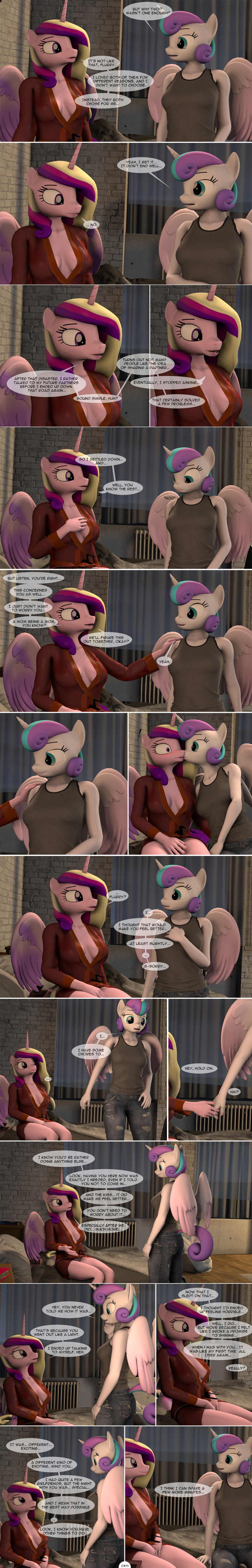 3d_(artwork) absurd_res blush breasts cleavage clothed clothing comic daughter_(lore) dialogue digital_media_(artwork) equid equine female female/female flurry_heart_(mlp) friendship_is_magic hasbro hi_res horn incest_(lore) kissing long_image mammal mother_(lore) mother_and_child_(lore) mother_and_daughter_(lore) my_little_pony mythological_creature mythological_equine mythology parent_(lore) parent_and_child_(lore) parent_and_daughter_(lore) princess_cadance_(mlp) robe spud-arts tall_image winged_unicorn wings