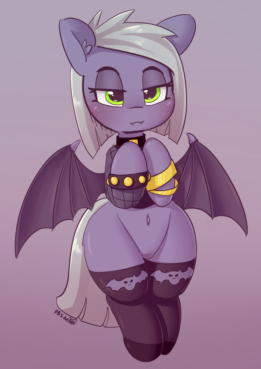 2018 :3 absurd_res alternate_species bat_pony bat_wings blush bracelet clothed clothing collaboration collar cute cute_fangs dsp2003 equine eyebrows eyelashes fangs female feral fishnet_armwear friendship_is_magic goth green_eyes grey_background grey_hair hair half-closed_eyes hi_res hooves jewelry legwear limestone_pie_(mlp) mammal membranous_wings my_little_pony navel pabbley portrait short_hair simple_background smile solo spiked_bracelet spikes stockings thigh_highs wings