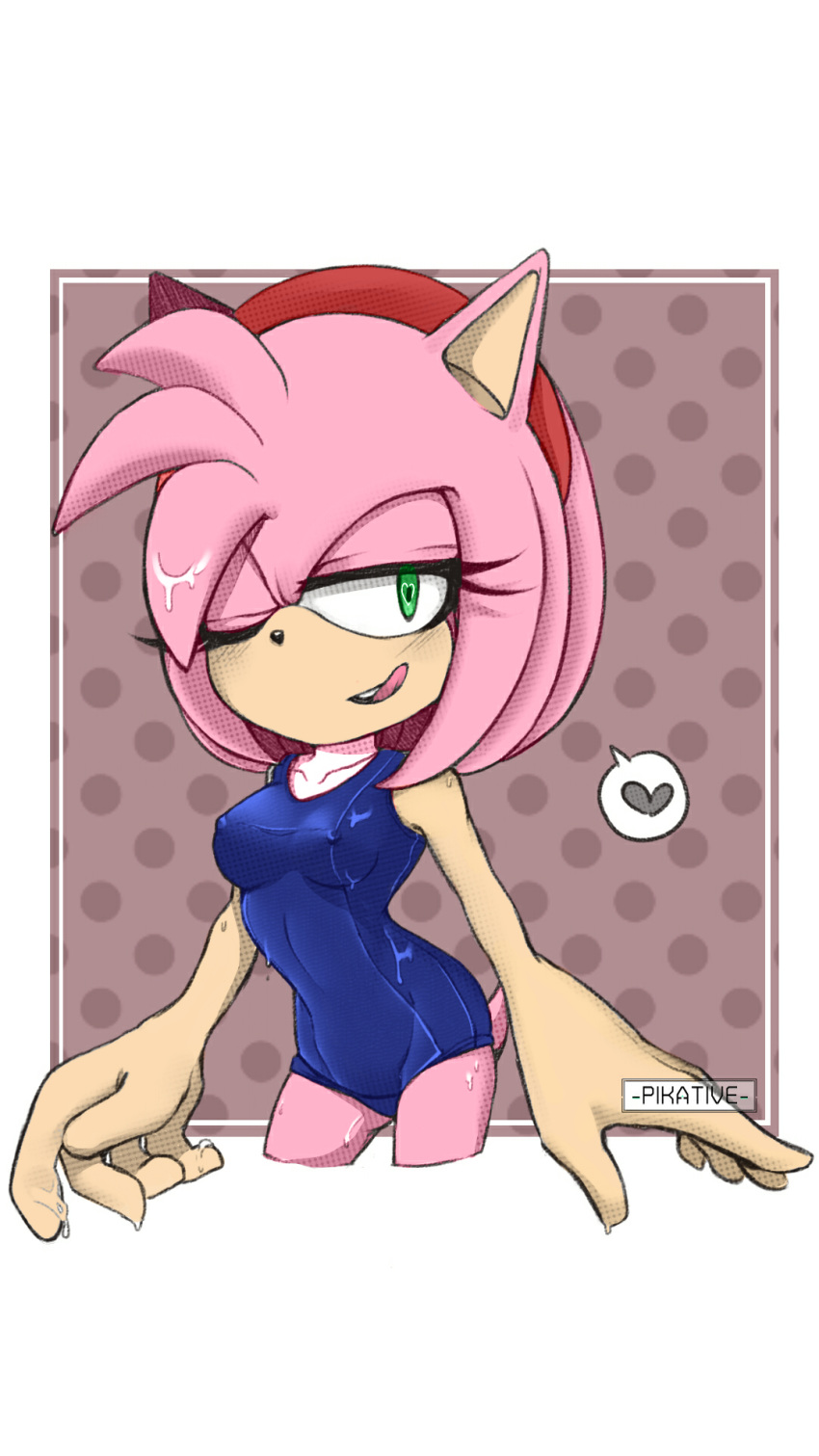 amy_rose clothing female hedgehog mammal pikative sonic_(series) swimsuit