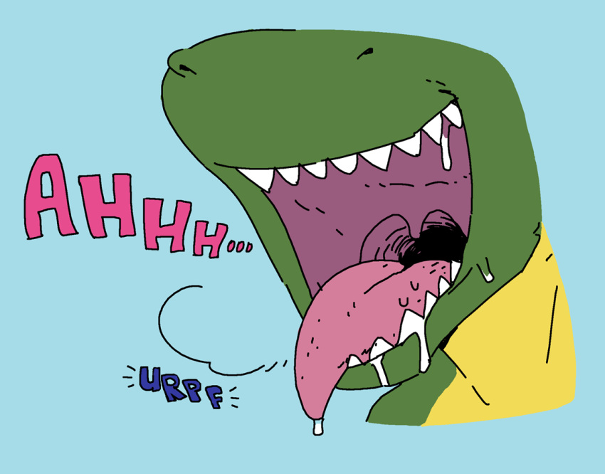 dragon drooling english_text mouth_shot open_mouth saliva shyguy9 sophie_(shyguy9) teeth text vore