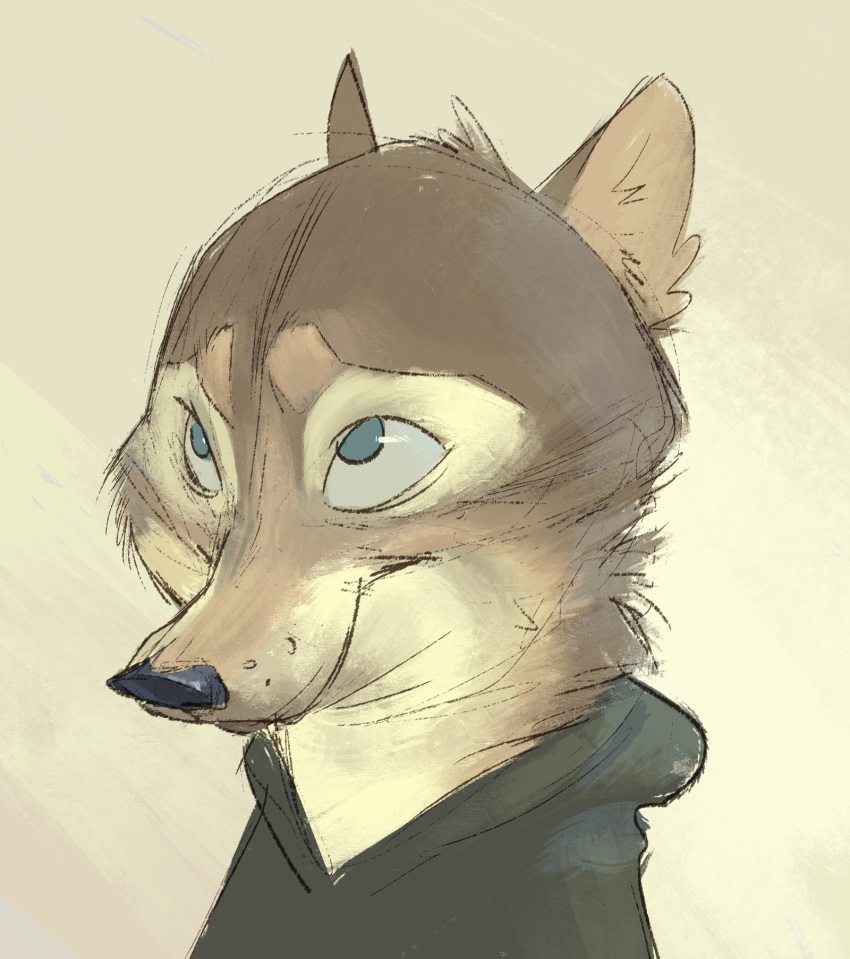 2018 anthro blue_eyes bust_portrait canine clothed clothing disney fan_character fox male mammal max_(monoflax) monoflax portrait simple_background smile solo zootopia