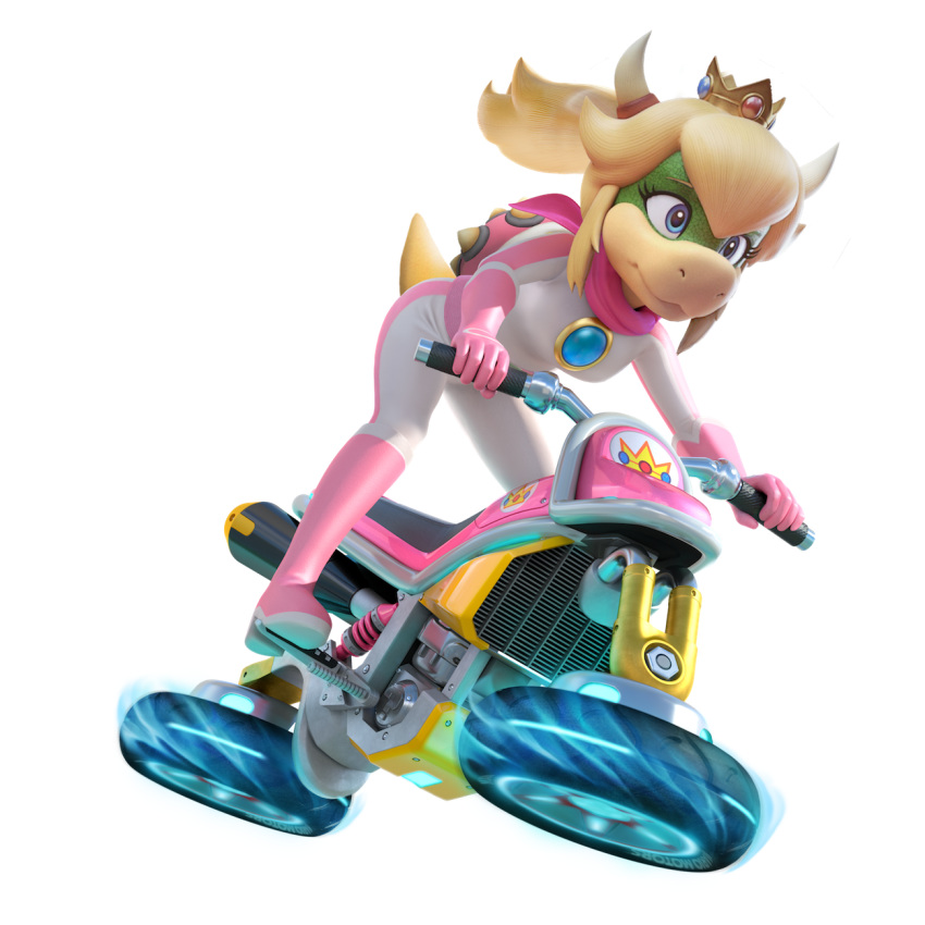 3d_(artwork) alpha_channel alternate_species blonde_hair bros_(disambiguation) digital_media_(artwork) edit female hair horn invalid_tag kart koopa mario mario_bros motorcycle nintendo nuachro official princess_koopa princess_peach rafaknight-rk scalie scarf simple_background solo sports_bike transparent_background vehicle video_games