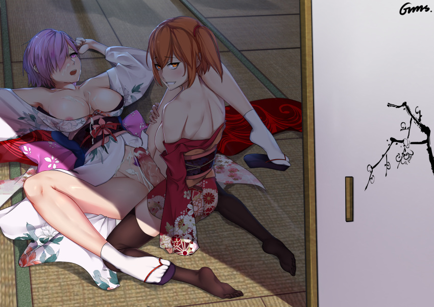 cum fate/grand_order female_protagonist_(fate/grand_order) futanari gins mash_kyrielight penis sex