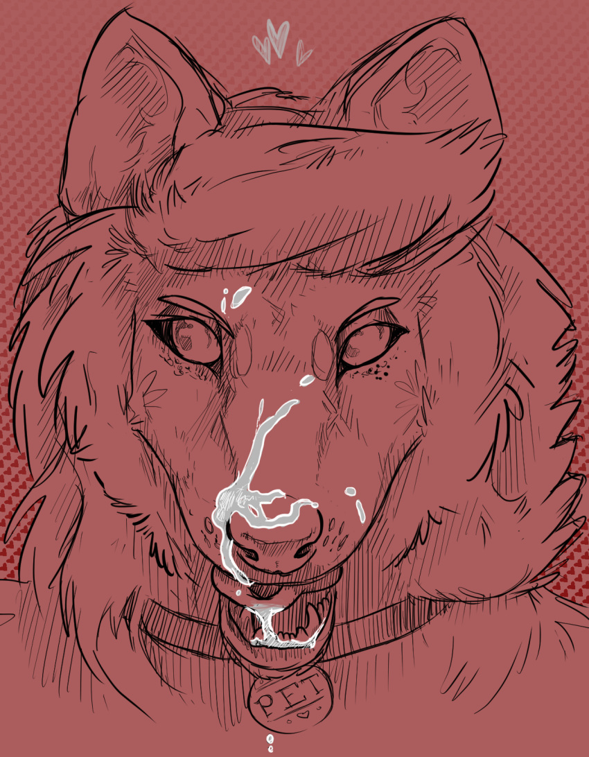 &lt;3 2018 abstract_background canine collar cum cum_on_face cum_on_tongue female furrymoan invalid_tag looking_at_viewer mammal sketch solo text tongue wolf wolfgirle