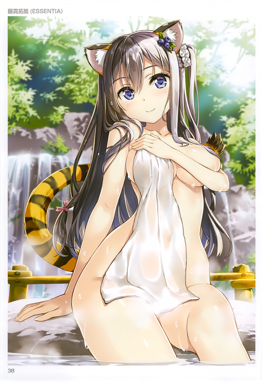 animal_ears breast_hold fujima_takuya naked onsen possible_duplicate tagme tail toranoana towel wet