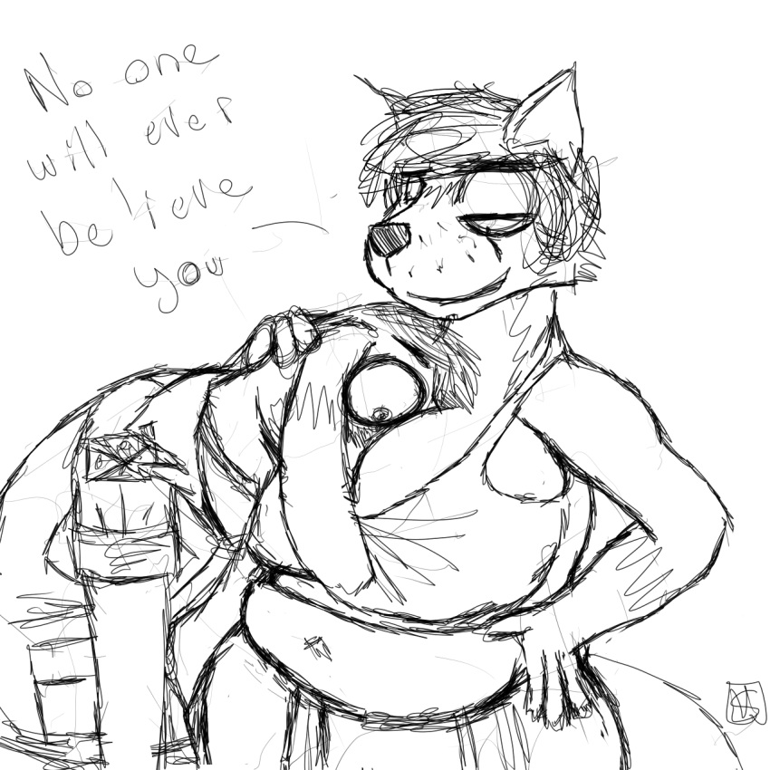 2018 anthro army big_breasts black_and_white blush breast_smother breasts canine clothed clothing dialogue donk donkey english_text equine female fox hand_on_hip head_in_cleavage hi_res mammal monochrome peggy_patterson_(savagely_random) questionable_consent savagely_random scared simple_background smothering soldier text uniform