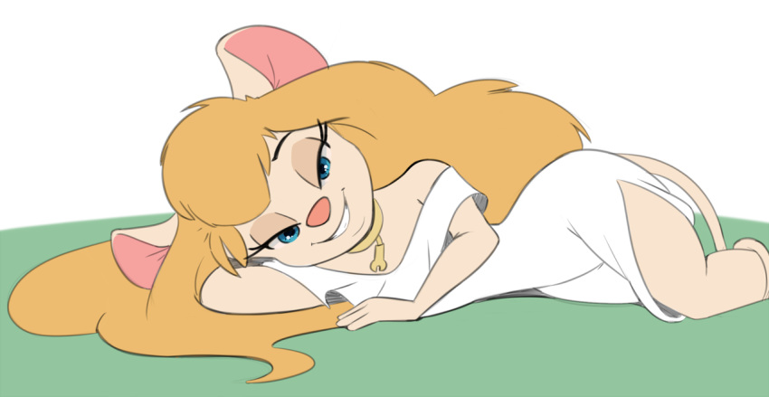 anthro blonde_hair blue_eyes chip_'n_dale_rescue_rangers clothed clothing disney female gadget_hackwrench hair mammal mouse rodent saran-rape smile solo