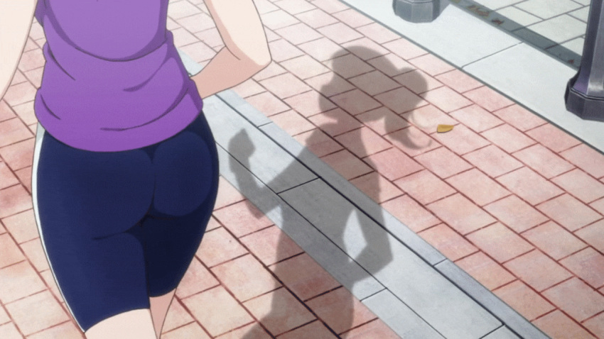 10s 1girl animated animated_gif ass ayase_eli bike_shorts love_live! love_live!_school_idol_project running shadow shorts solo