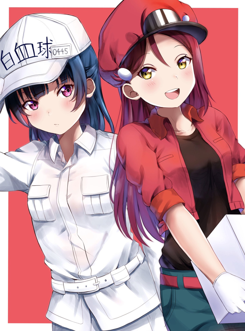 cosplay crossover hataraku_saibou love_live!_sunshine!! sakurauchi_riko tsushima_yoshiko