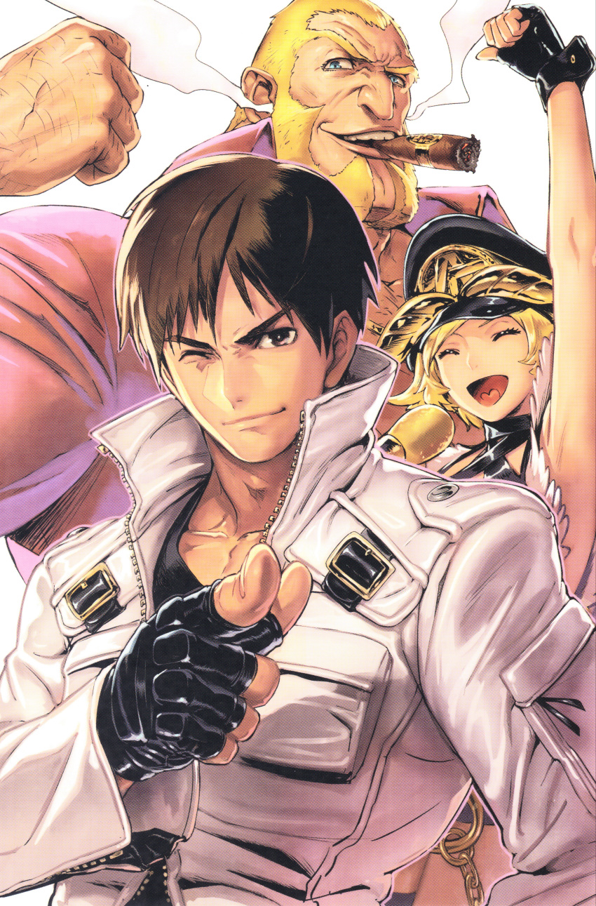 antonov antonov_girl eisuke_ogura kusanagi_kyo official the_king_of_fighters the_king_of_fighters_xiv white_background